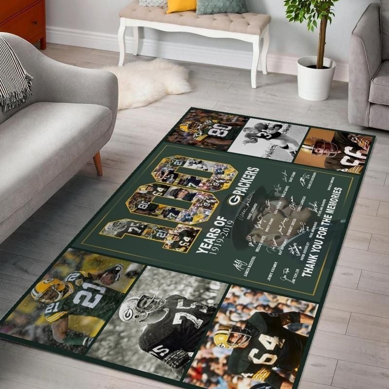 100th Green Bay Packers Fan Made Area Rug For Christmas Living Room Rug US Gift Decor - Indoor Outdoor Rugs