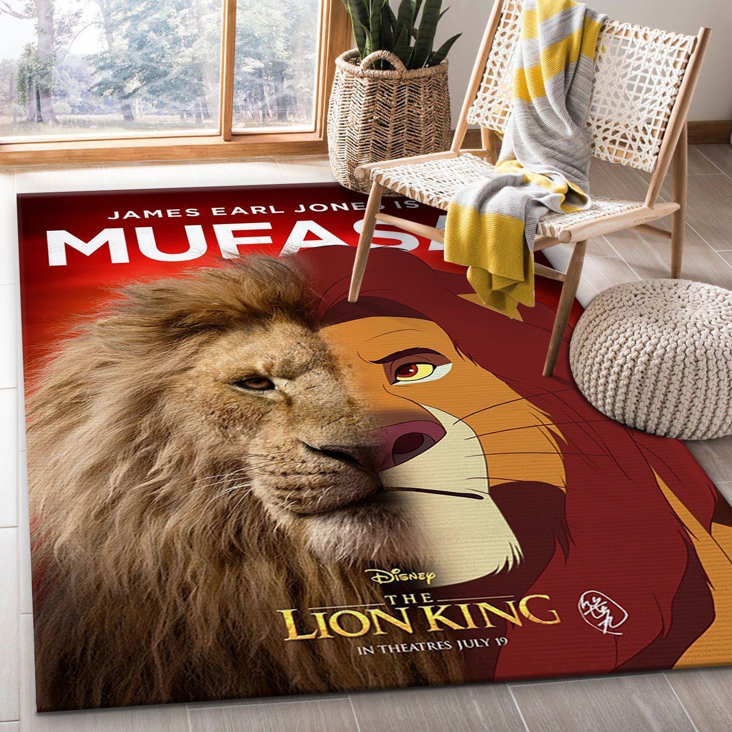 2019 The Lion King Mufasa Area Rug For Christmas, Living room and bedroom Rug, Floor Decor - Indoor Outdoor Rugs