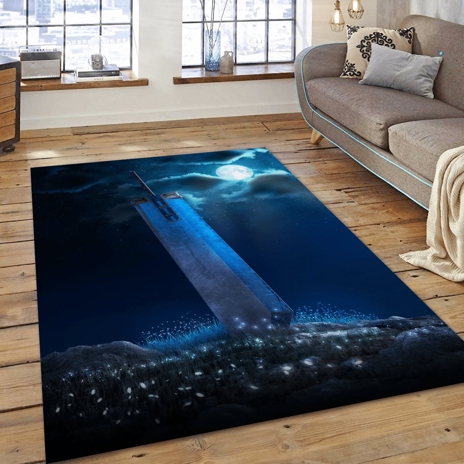 3d Buster Sword Night Edition Area Rug