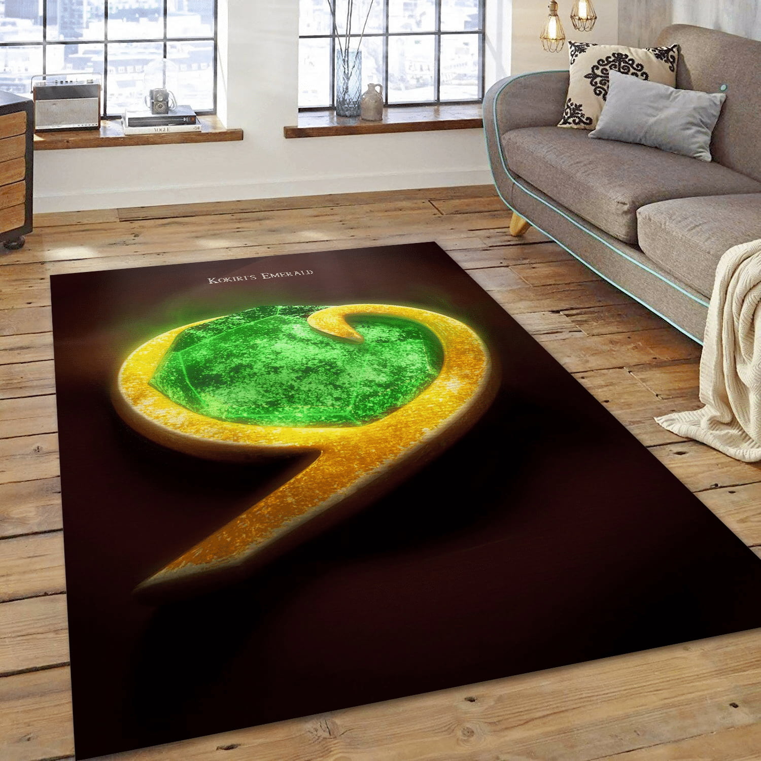 3d Kokiri S Emerald From Ocarina Of Time Gaming Area Rug
