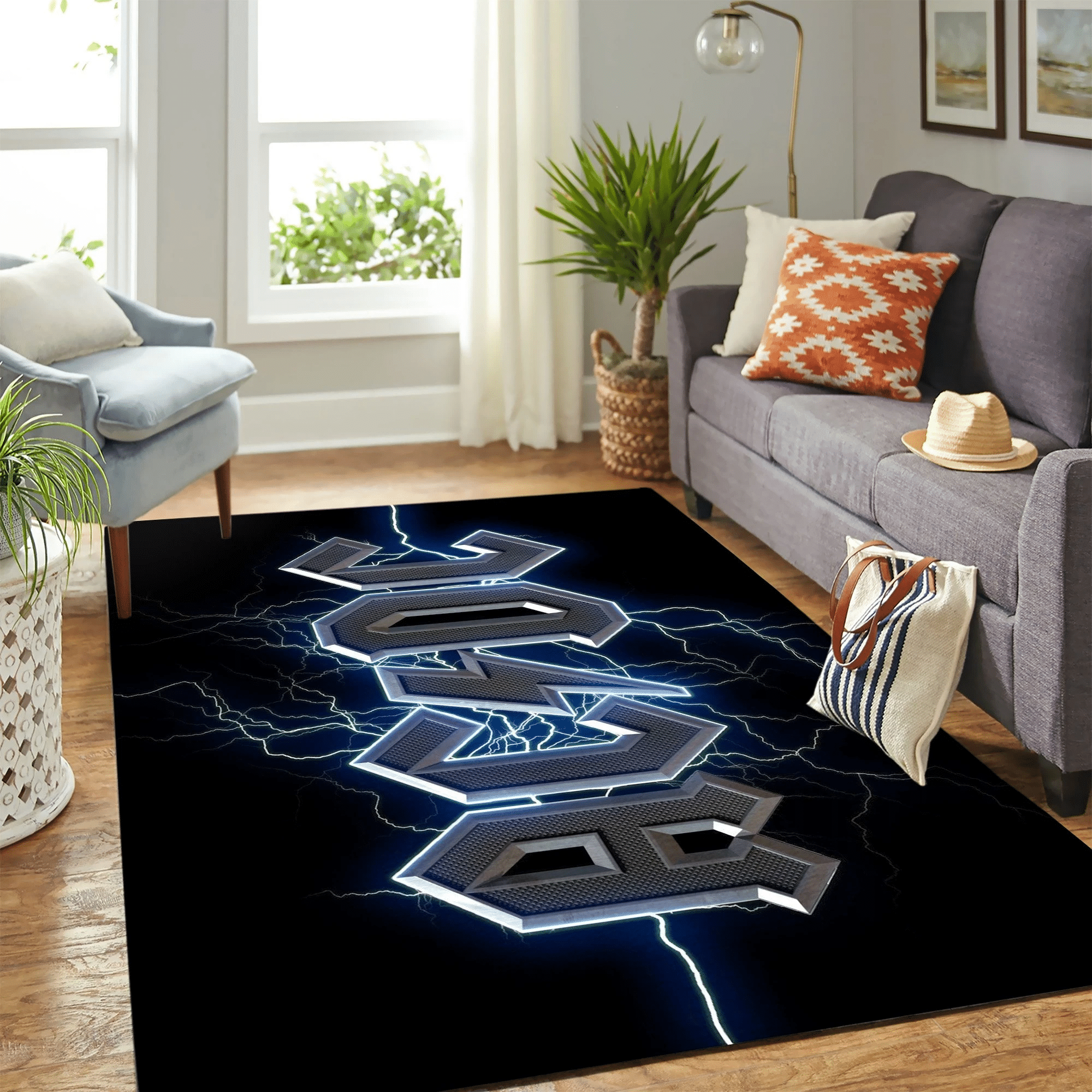 Acdc Thunder Carpet Floor Area Rug Chrismas Gift - Indoor Outdoor Rugs