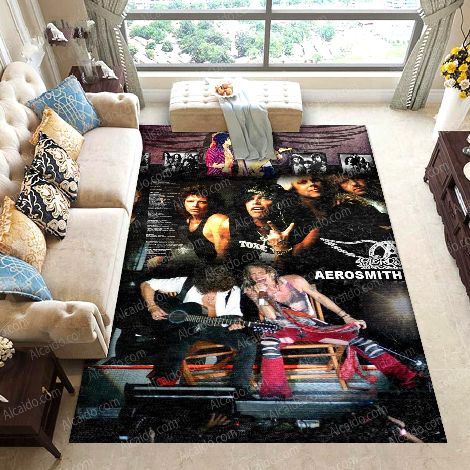 Aerosmith American Rock Band Steven Tyler Singing Vintage Living Room Area Rug Carpet,  Kitchen Rug, Home Decor - Indoor Outdoor Rugs