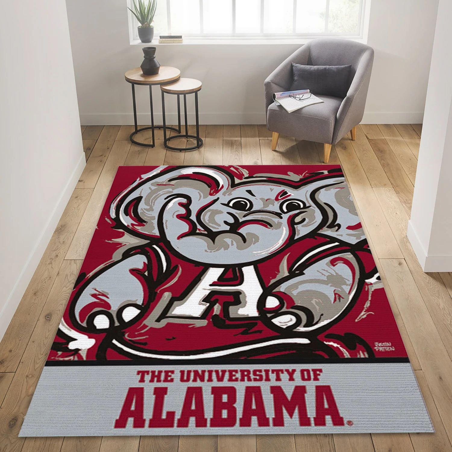 Alabama Crimson Tide College Team Area Rug Carpet