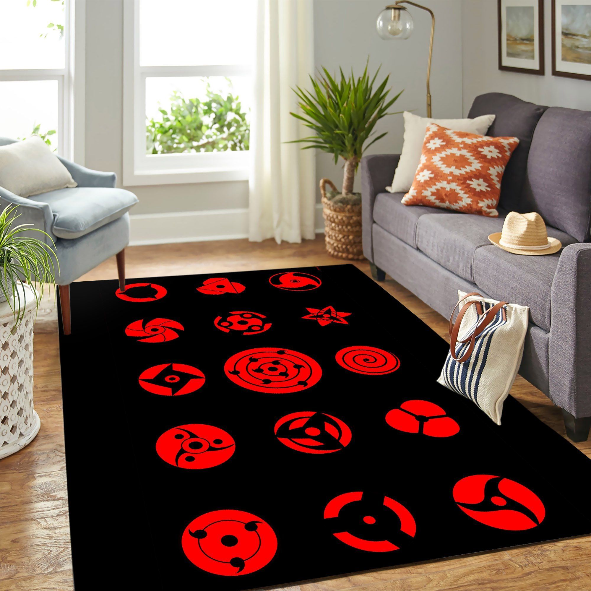 All Mangekyo Sharingan Eyes Carpet Floor Area Rug Bedroom Rug Home Decor - Indoor Outdoor Rugs