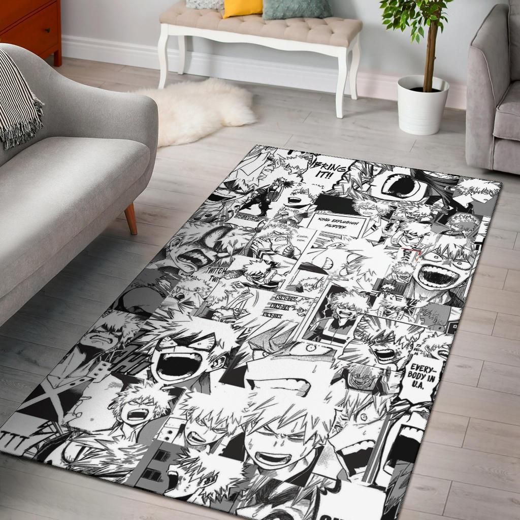 Angry Bakugou Katsuki Area Rug - Indoor Outdoor Rugs