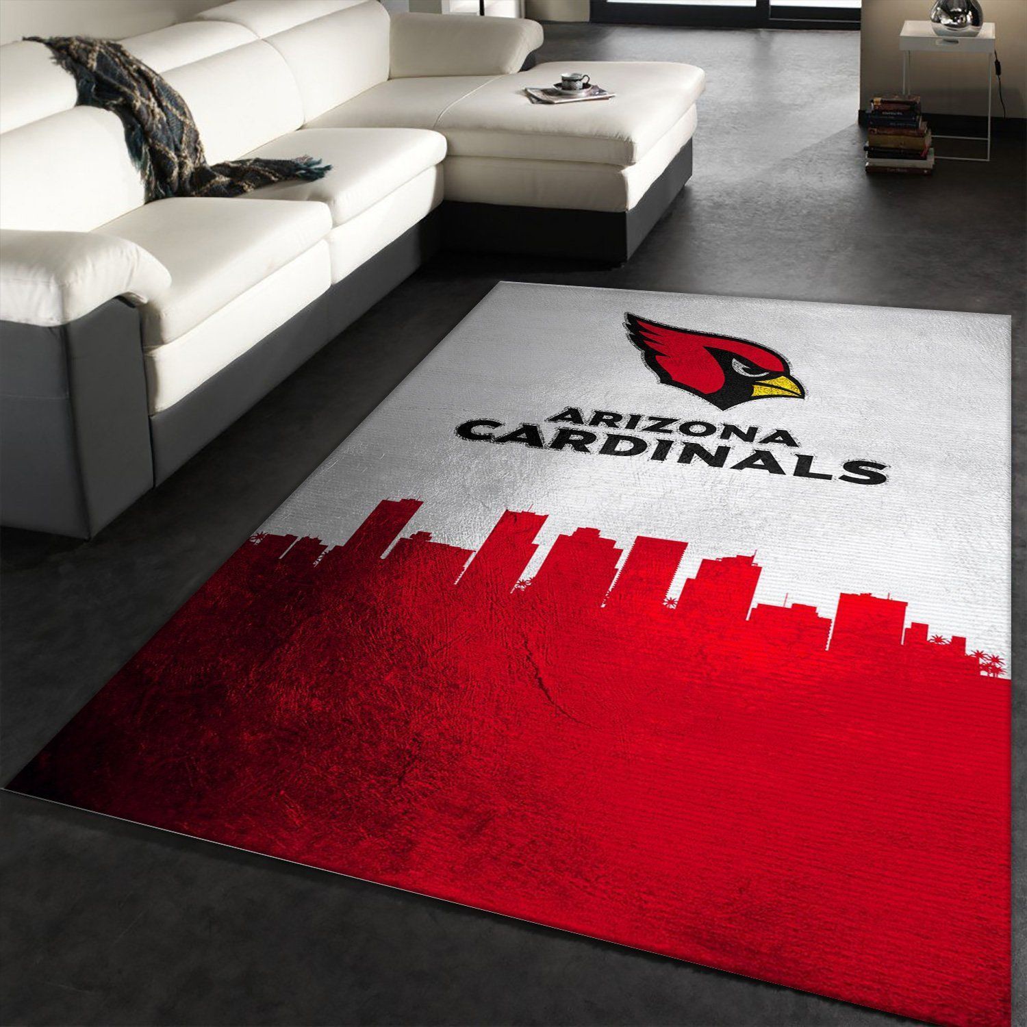 Arizona Cardinals Skyline NFL Team Logos Area Rug, Living room and bedroom Rug, Family Gift US Decor - Indoor Outdoor Rugs