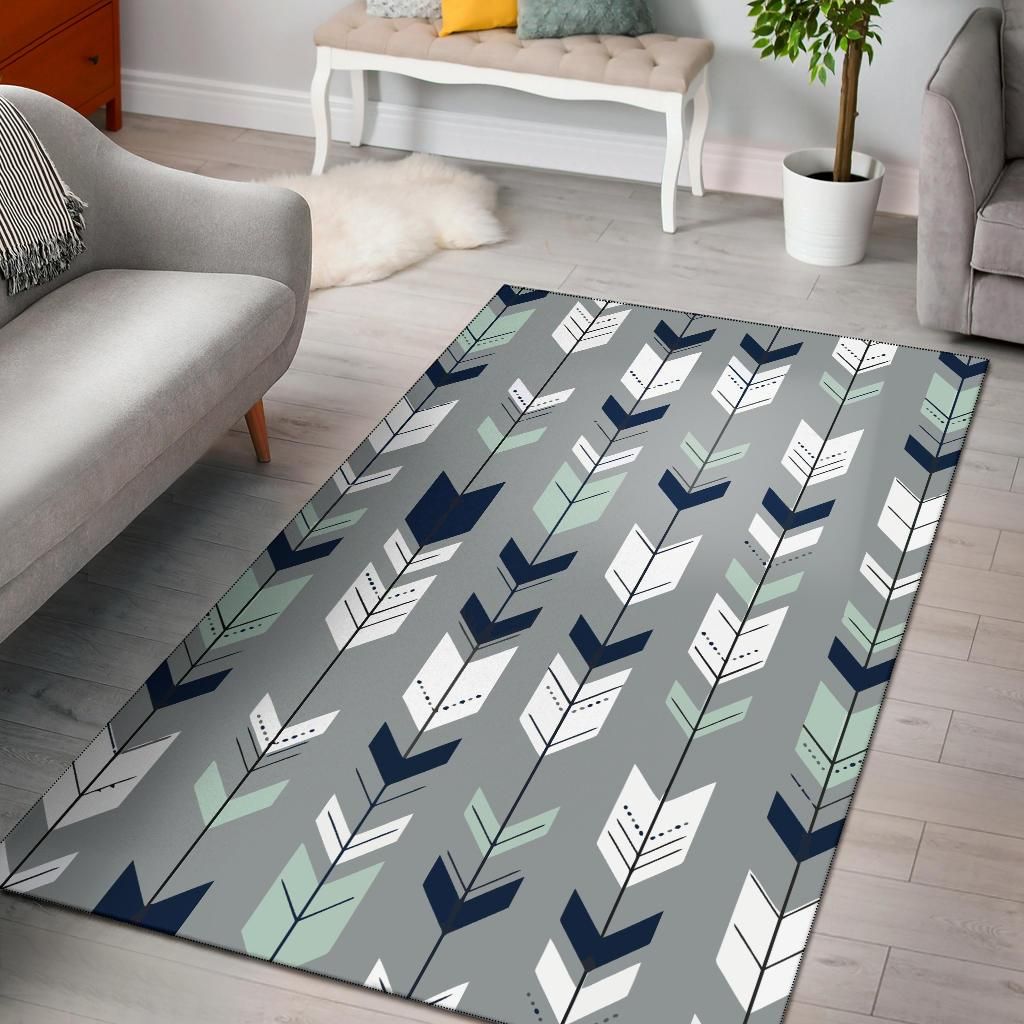 Arrows Gray Navy Area Rug Chrismas Gift - Indoor Outdoor Rugs