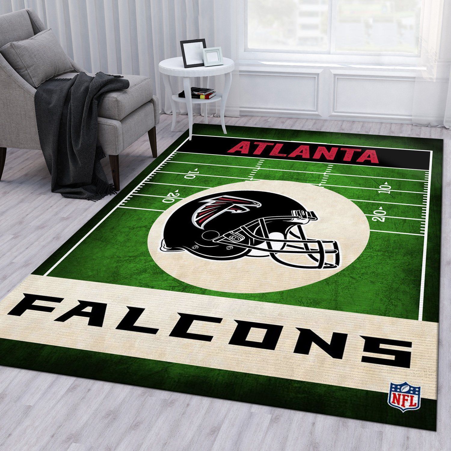 Atlanta Falcons Black Nfl Rug Living Room Rug Christmas Gift US Decor - Indoor Outdoor Rugs