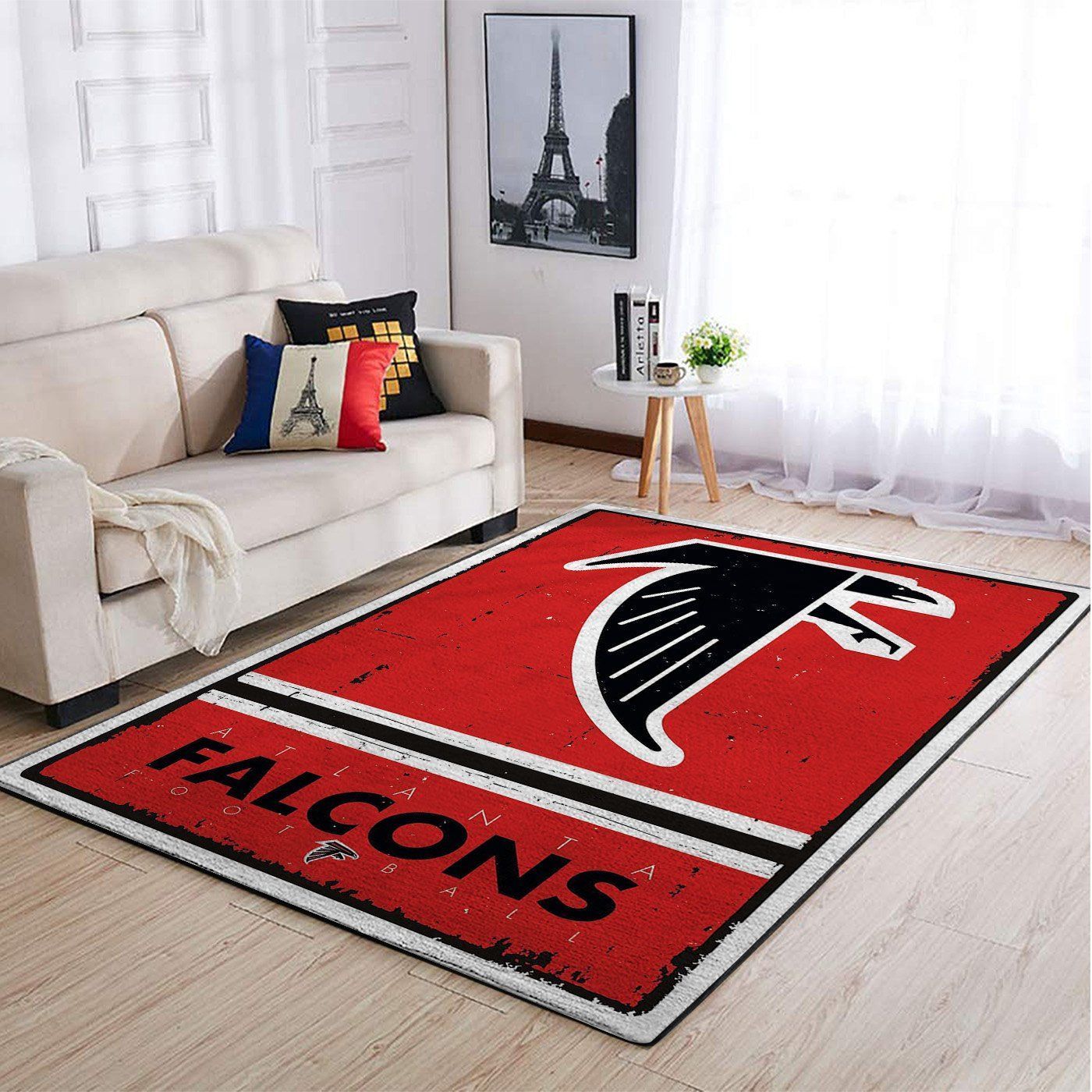 Atlanta Falcons Nfl Team Logo Retro Style Nice Gift Home Decor Rectangle Area Rug - Indoor Outdoor Rugs