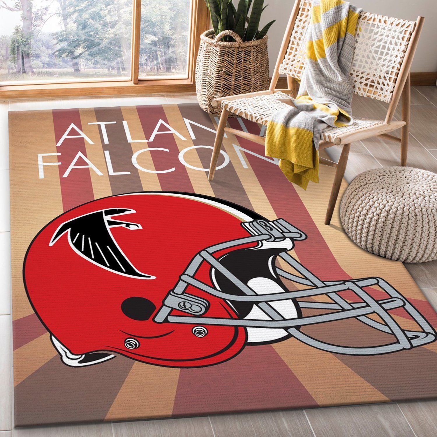 Atlanta Falcons Retro Nfl Area Rug Living Room Rug Home US Decor - Indoor Outdoor Rugs