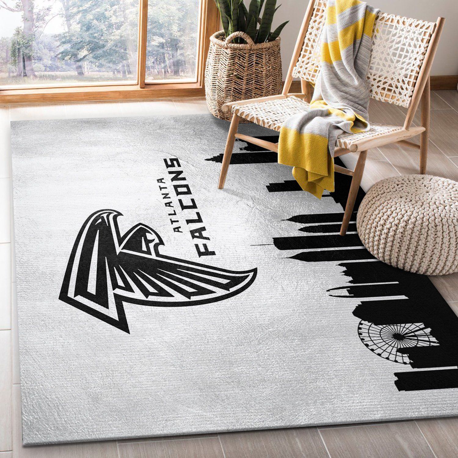 Atlanta Falcons Skyline NFL Area Rug For Christmas