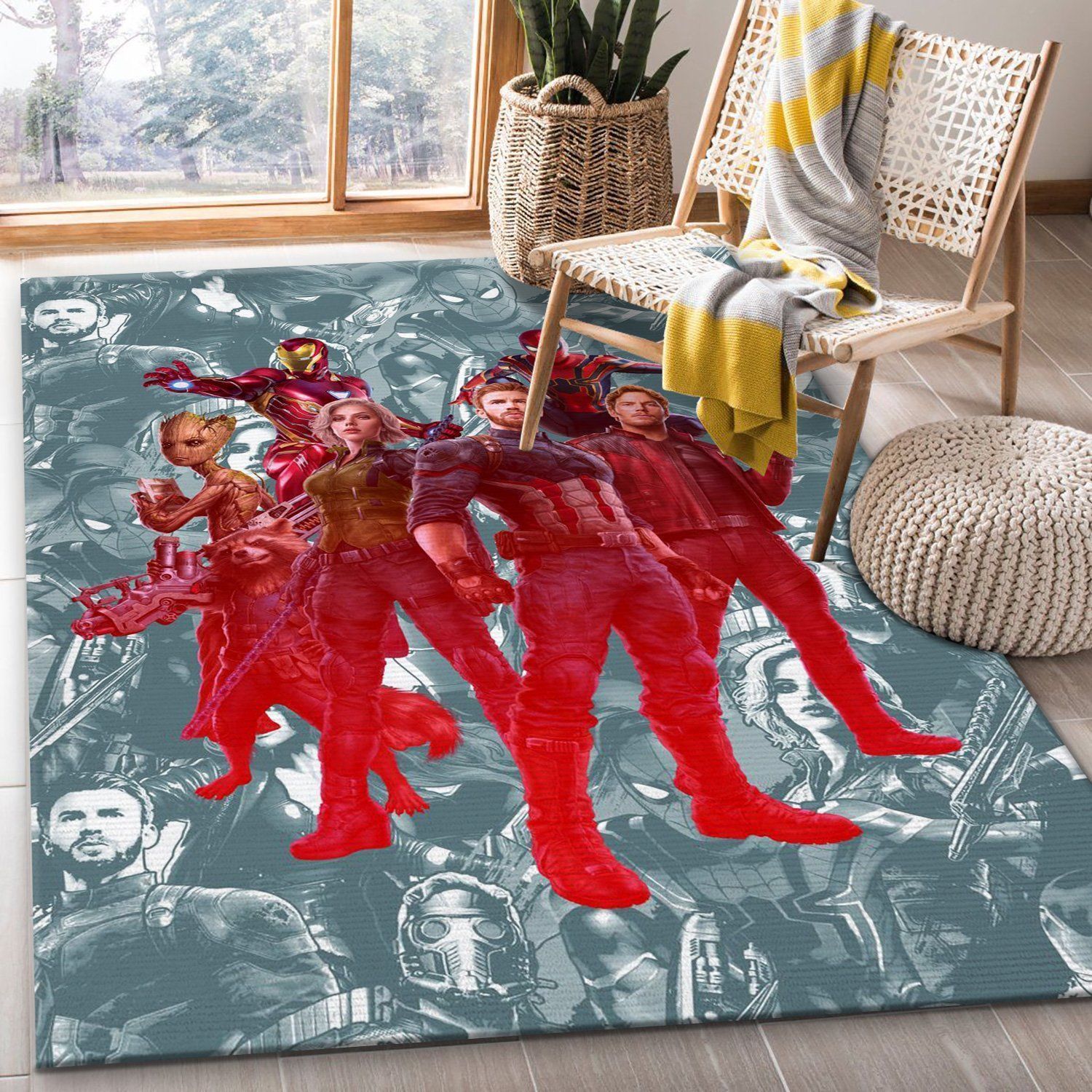 Avengers And Guardians Movie Area Rug Living Room Rug US Gift Decor - Indoor Outdoor Rugs