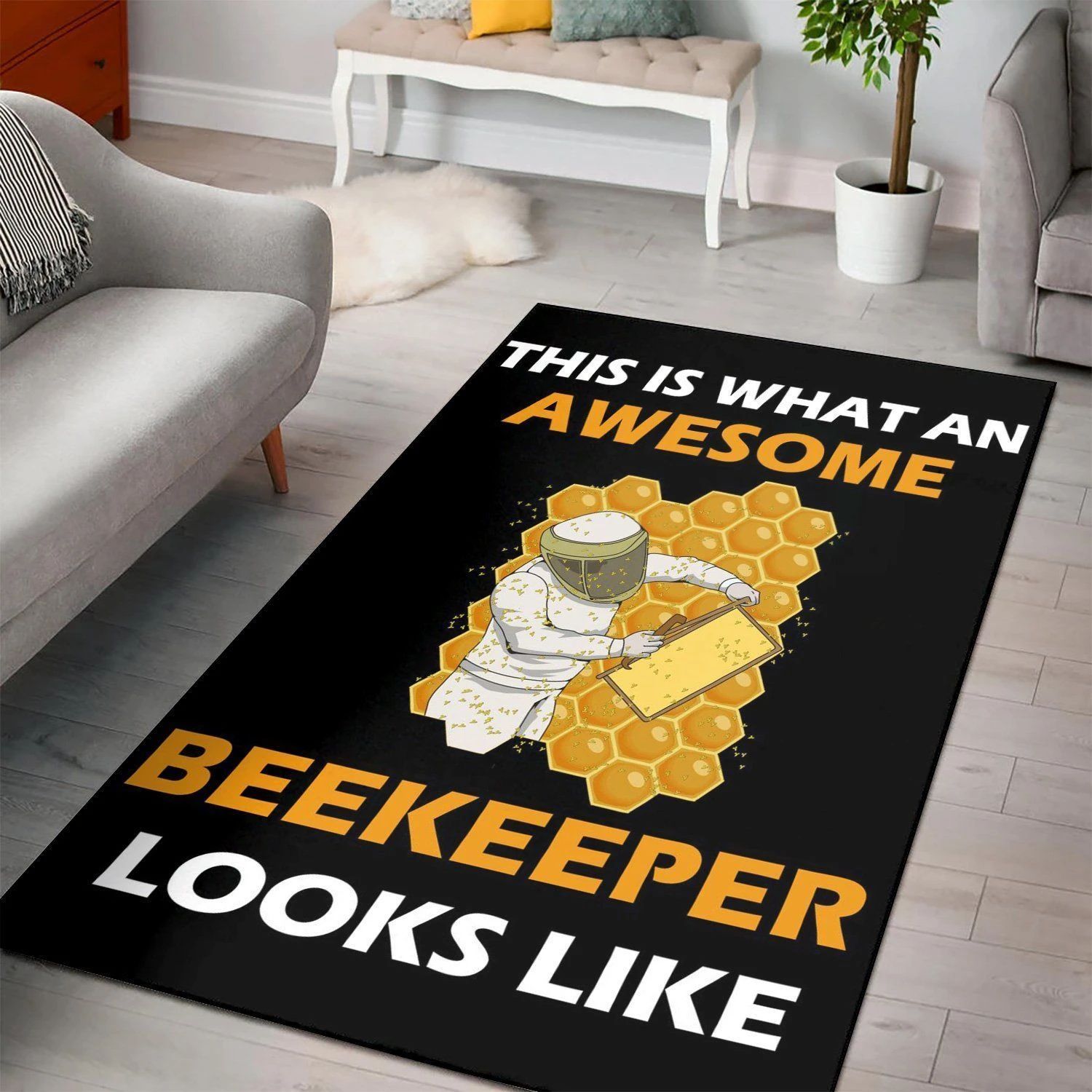 Awesome Beekeeper  Living Room Area Rug