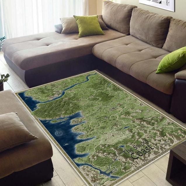 Baldur S Gate Sword Coast Map Area Rug Chrismas Gift - Indoor Outdoor Rugs