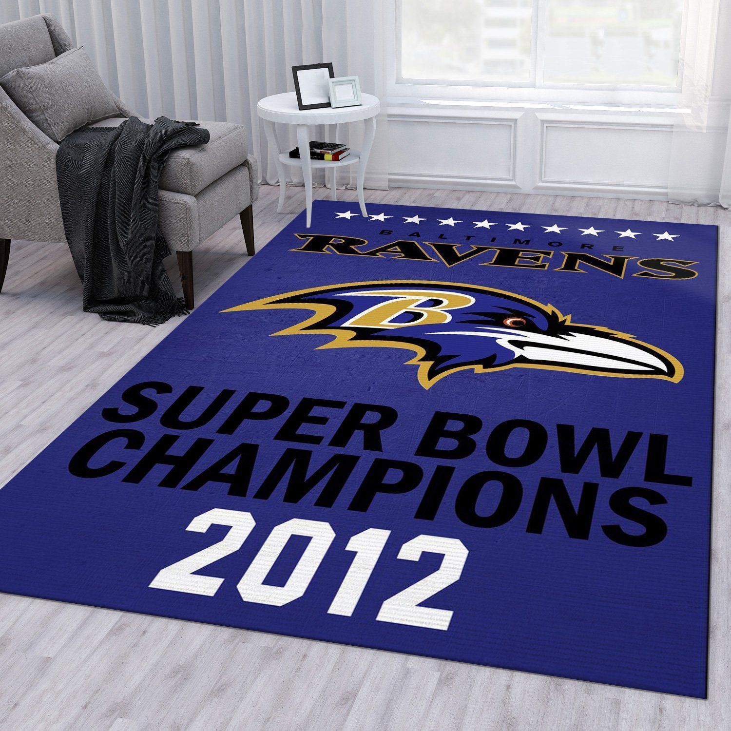 Baltimore Ravens 2012 Nfl Rug Bedroom Rug US Gift Decor - Indoor Outdoor Rugs