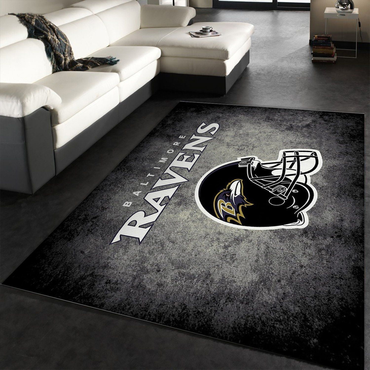 Baltimore Ravens Imperial Distressed Rug NFL Area Rug Carpet