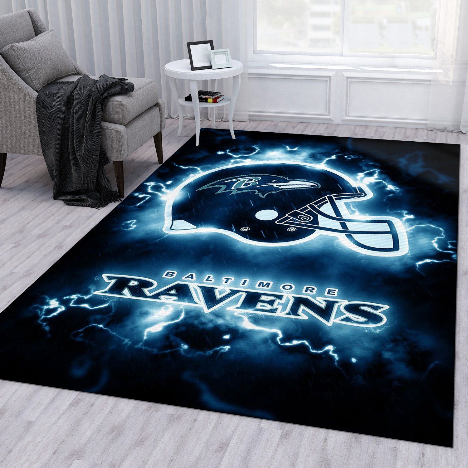 Baltimore Ravens NFL Rug Bedroom Rug Christmas Gift US Decor - Indoor Outdoor Rugs
