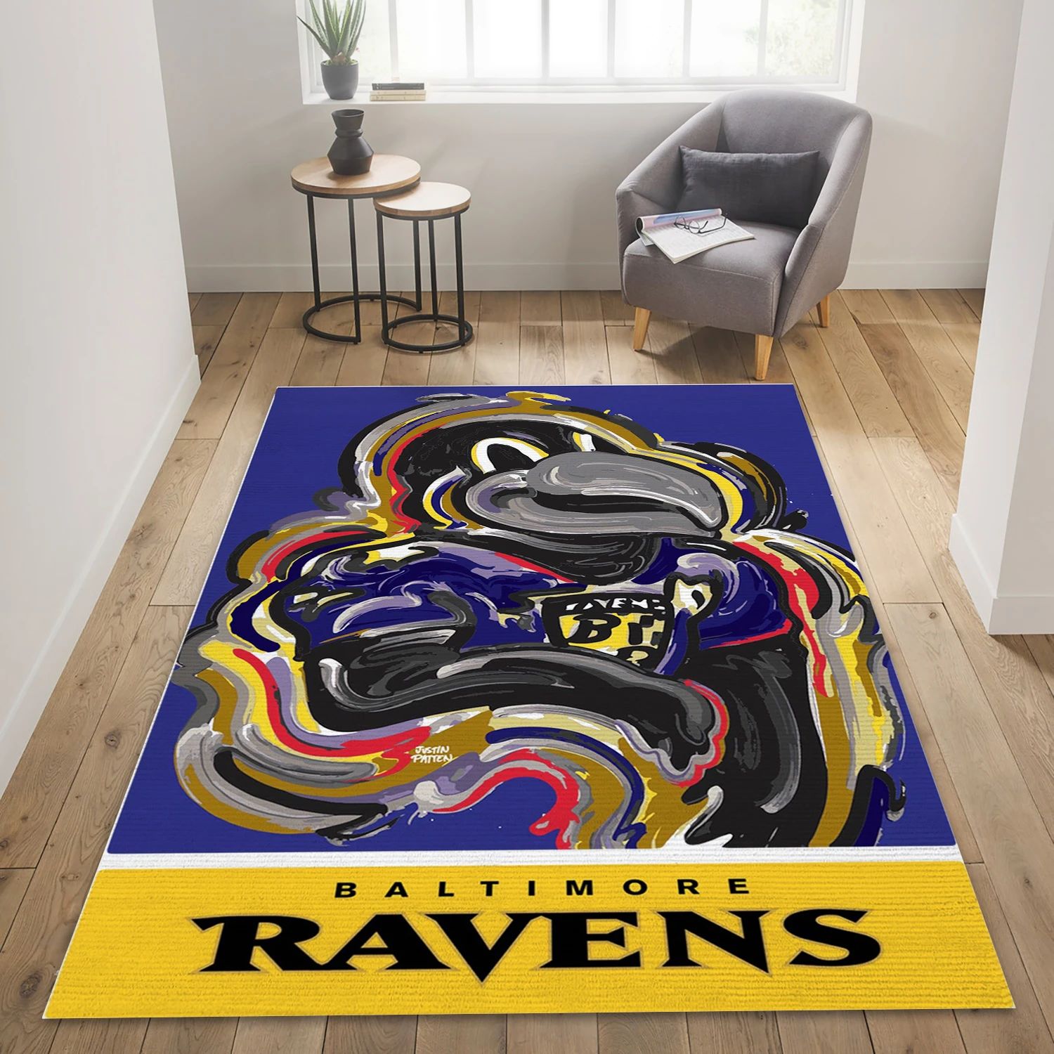 Baltimore Ravens NFL Team Logos Area Rug