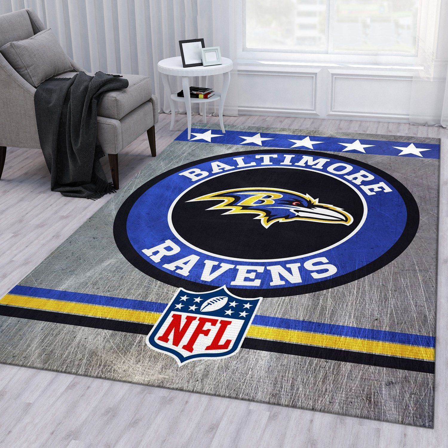 Baltimore Ravens Nfl Area Rug Bedroom Rug Christmas Gift US Decor - Indoor Outdoor Rugs