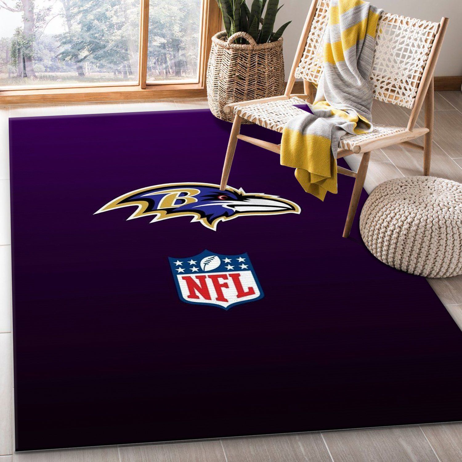 Baltimore Ravens Nfl Area Rug For Christmas Living Room Rug Home US Decor - Indoor Outdoor Rugs