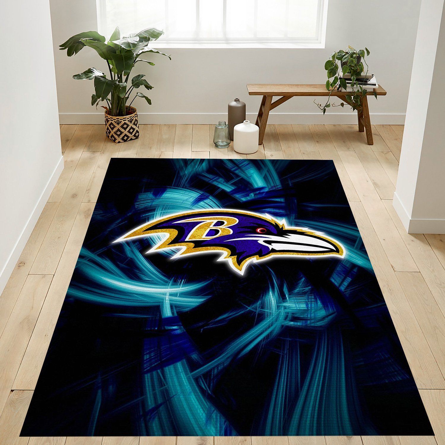 Baltimore Ravens Nfl Team Logo Rug Bedroom Rug Home US Decor - Indoor Outdoor Rugs