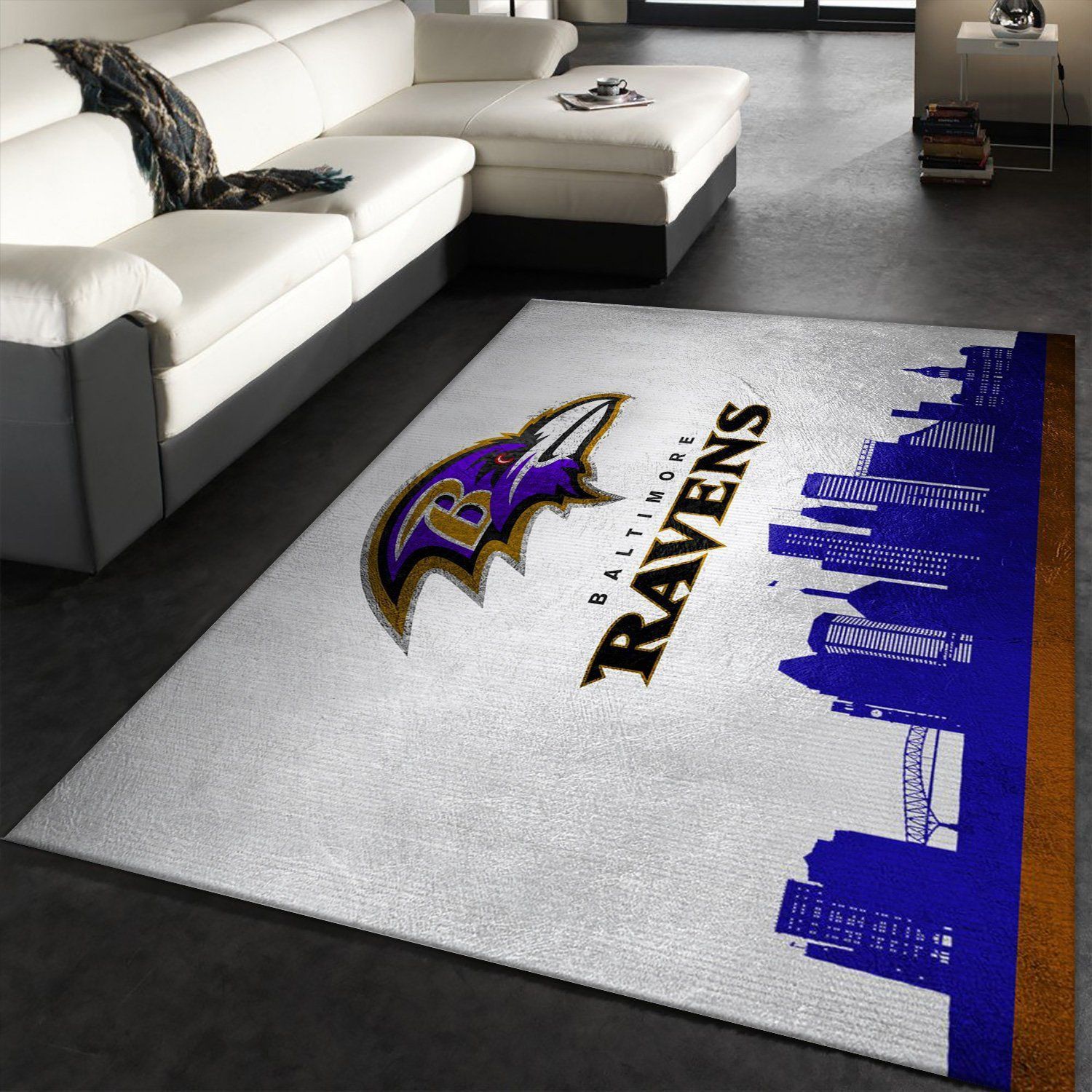 Baltimore Ravens Skyline NFL Area Rug For Christmas, Living Room Rug, Christmas Gift US Decor - Indoor Outdoor Rugs