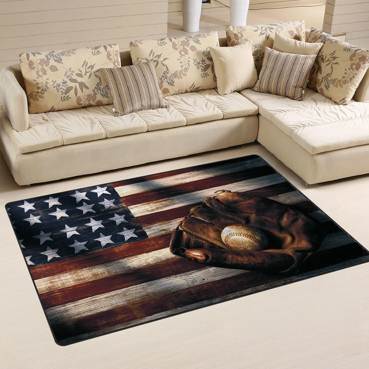 Baseball Area Rug Chrismas Gift - Indoor Outdoor Rugs