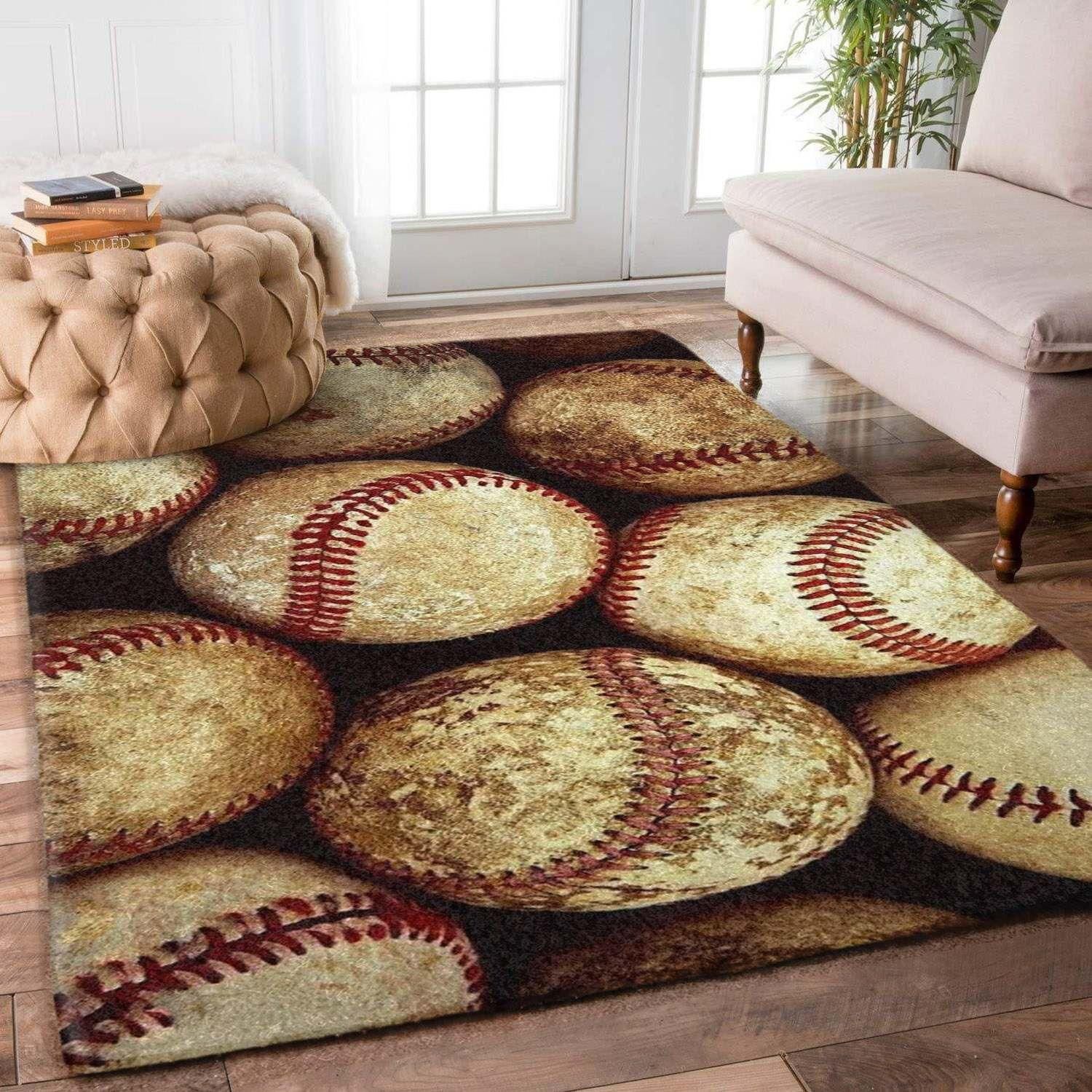 Baseball Rug Chrismas Gift - Indoor Outdoor Rugs