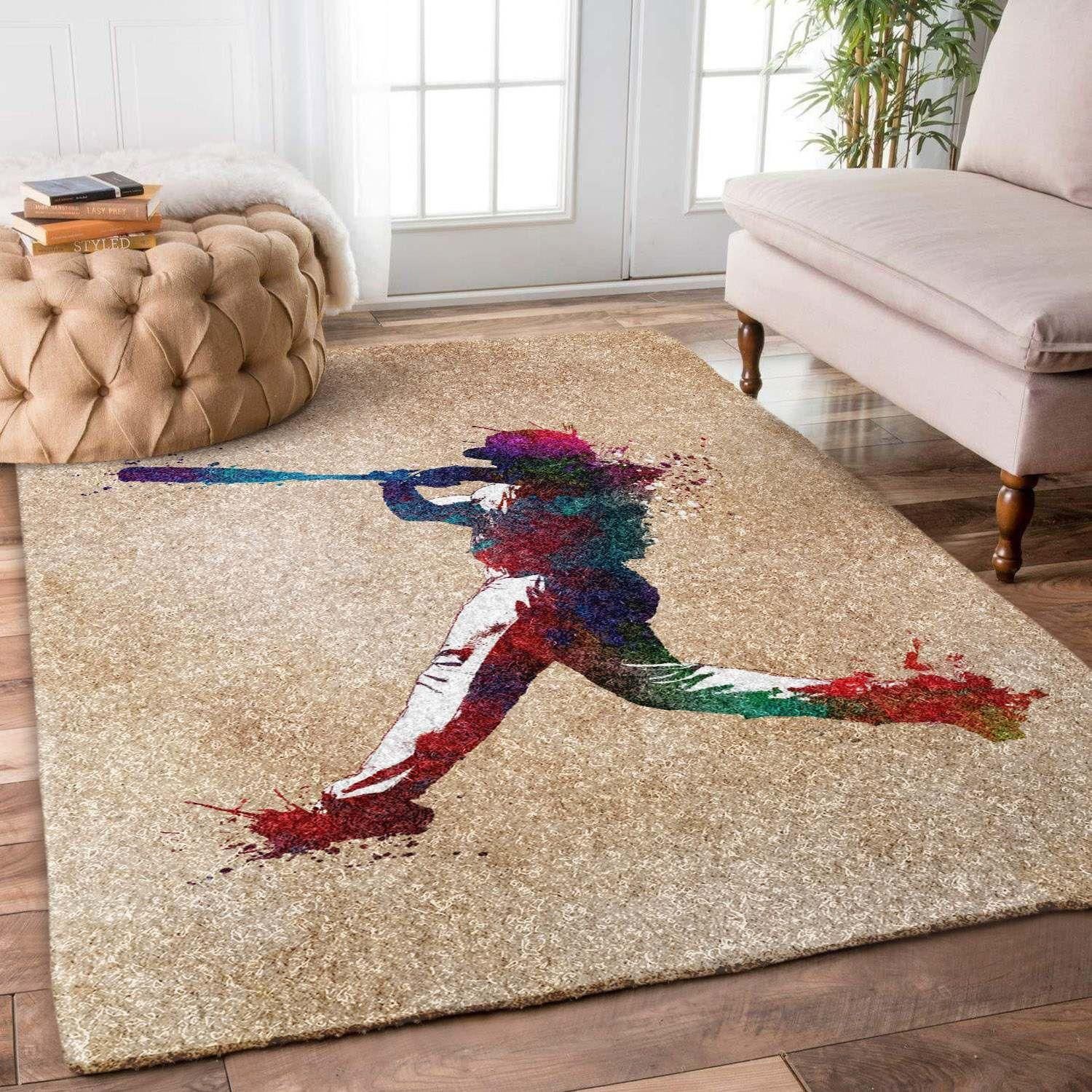 Baseball Rug Chrismas Gift - Indoor Outdoor Rugs