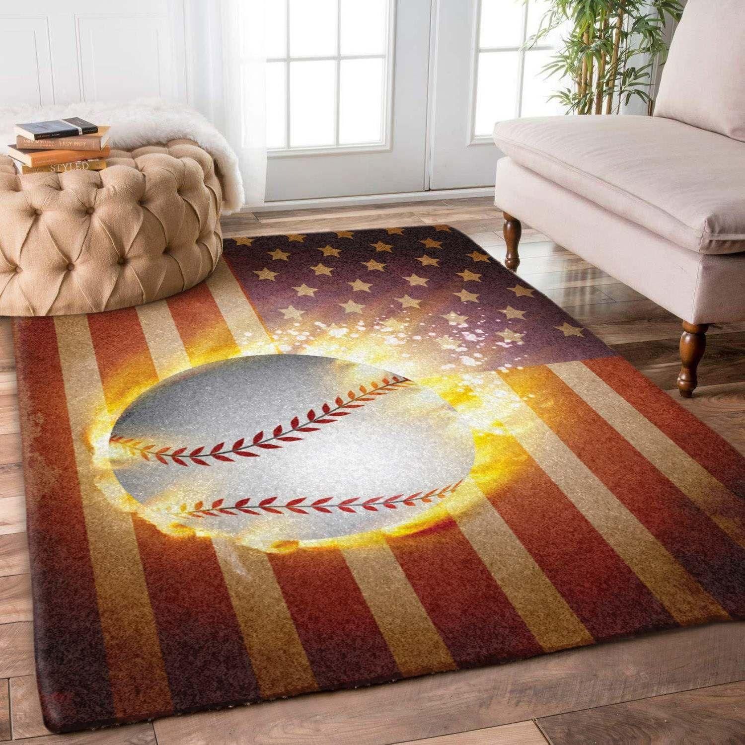 Baseball Rug Chrismas Gift - Indoor Outdoor Rugs