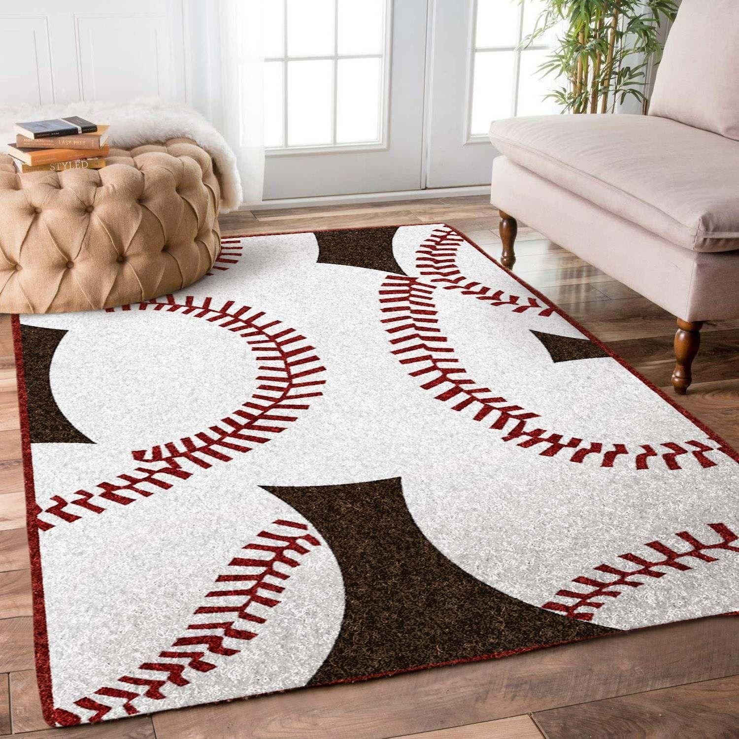 Baseball Rug Chrismas Gift - Indoor Outdoor Rugs