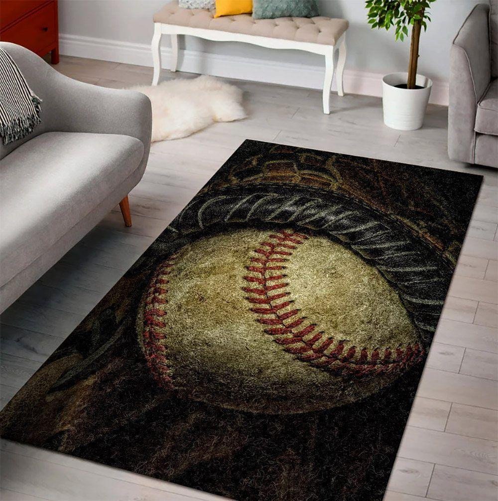 Baseball Rug Chrismas Gift - Indoor Outdoor Rugs