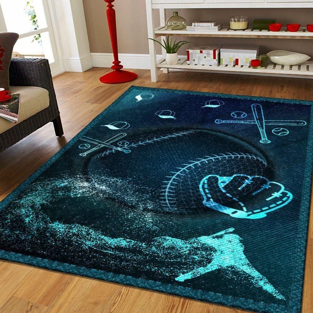 Baseball Rug Chrismas Gift - Indoor Outdoor Rugs