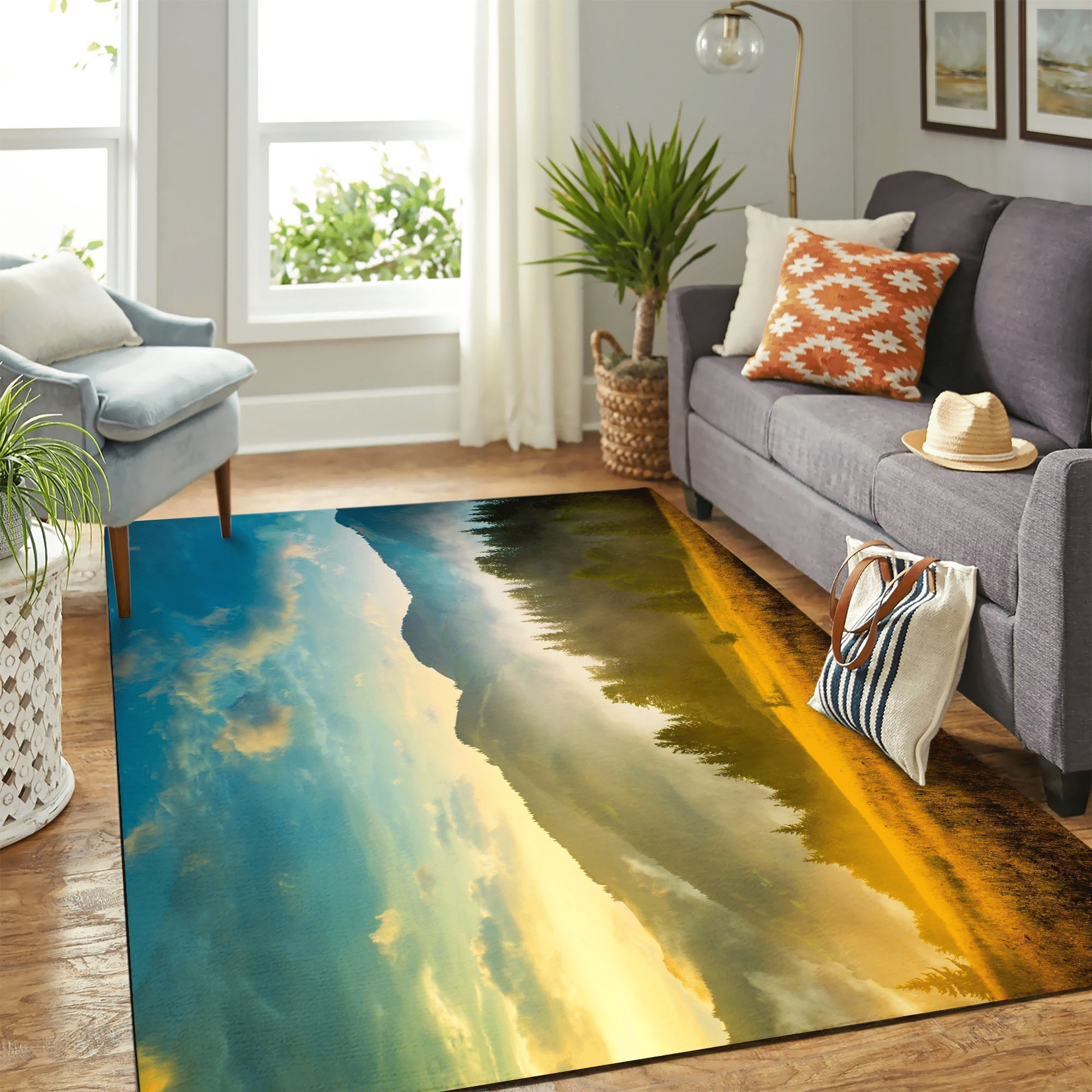 Beautiful Landscape Carpet Floor Area Rug Chrismas Gift - Indoor Outdoor Rugs