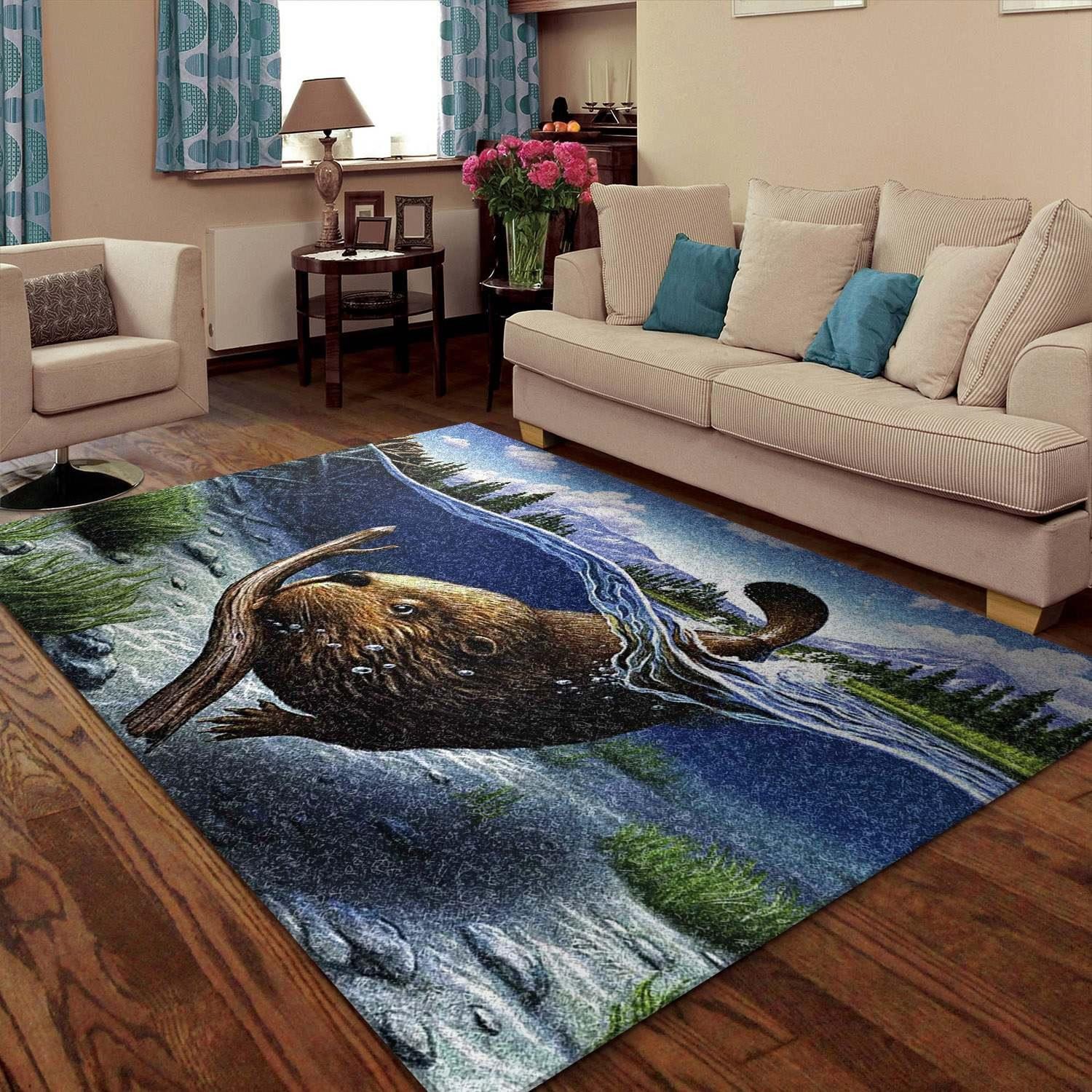 Beaver Rug Chrismas Gift - Indoor Outdoor Rugs