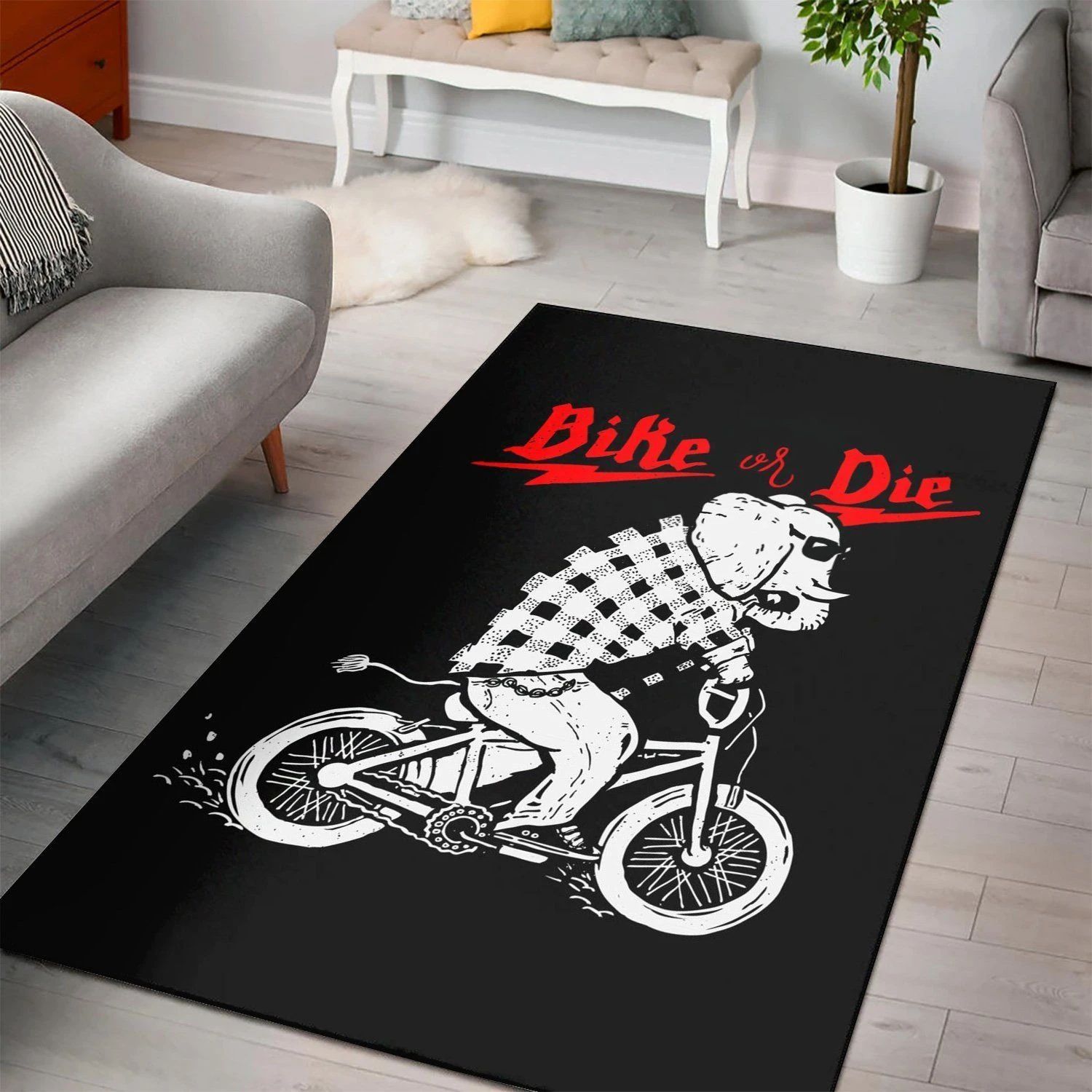 Bike Or Die  Area Rug