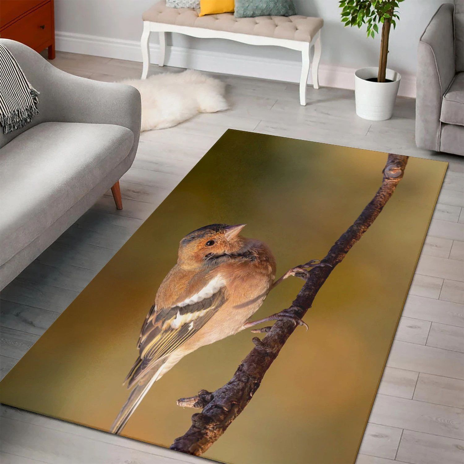 Birds Chaffinch Branch  Carpet Living Room