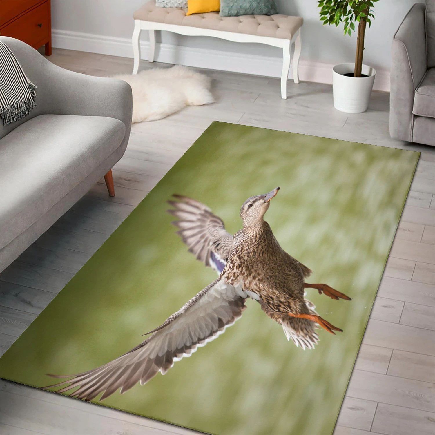 Birds Ducks Flight  Living Room Area Rug