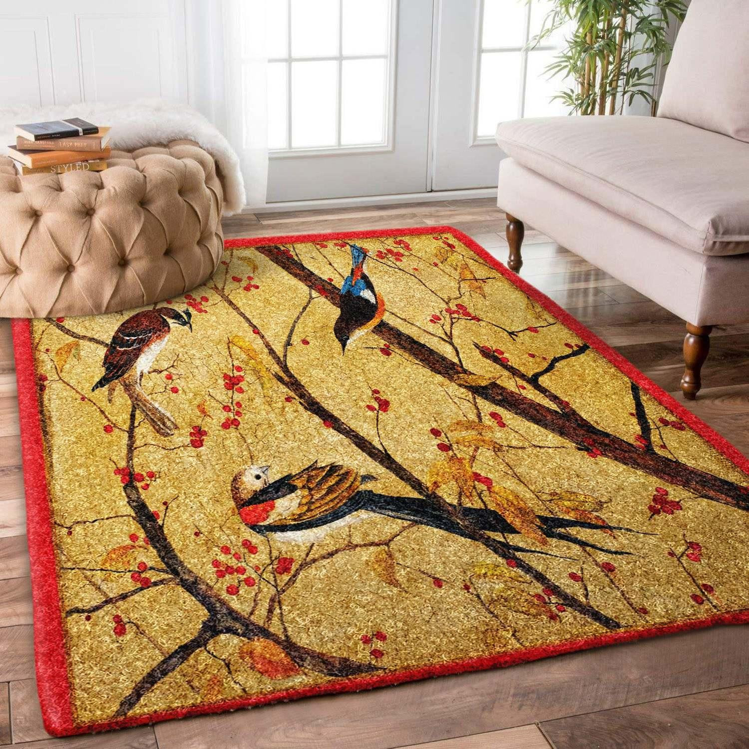 Birds Rug Chrismas Gift - Indoor Outdoor Rugs