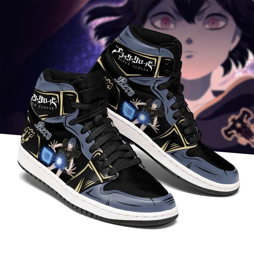 Black Bull Nero Secre Swallowtail Black Clover Anime Air Jordan Shoes Sport Sneakers