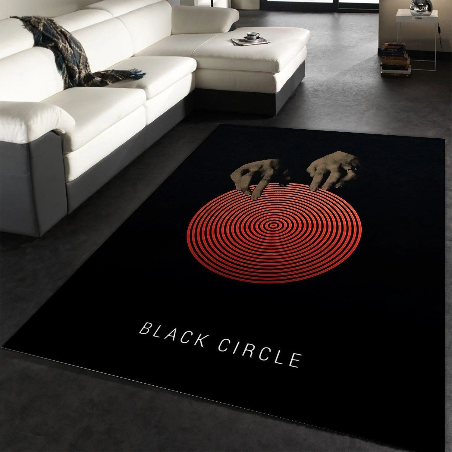 Black Circle Area Rug Movie Rug Home US Decor - Indoor Outdoor Rugs