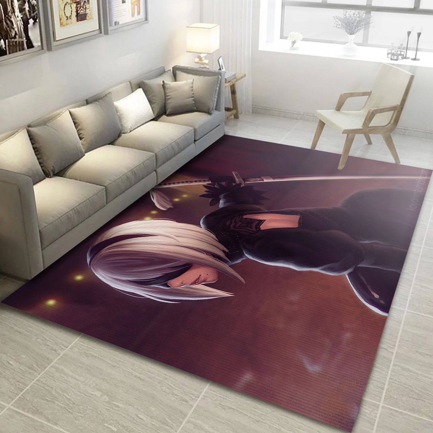 Black Dress Gaming Area Rug