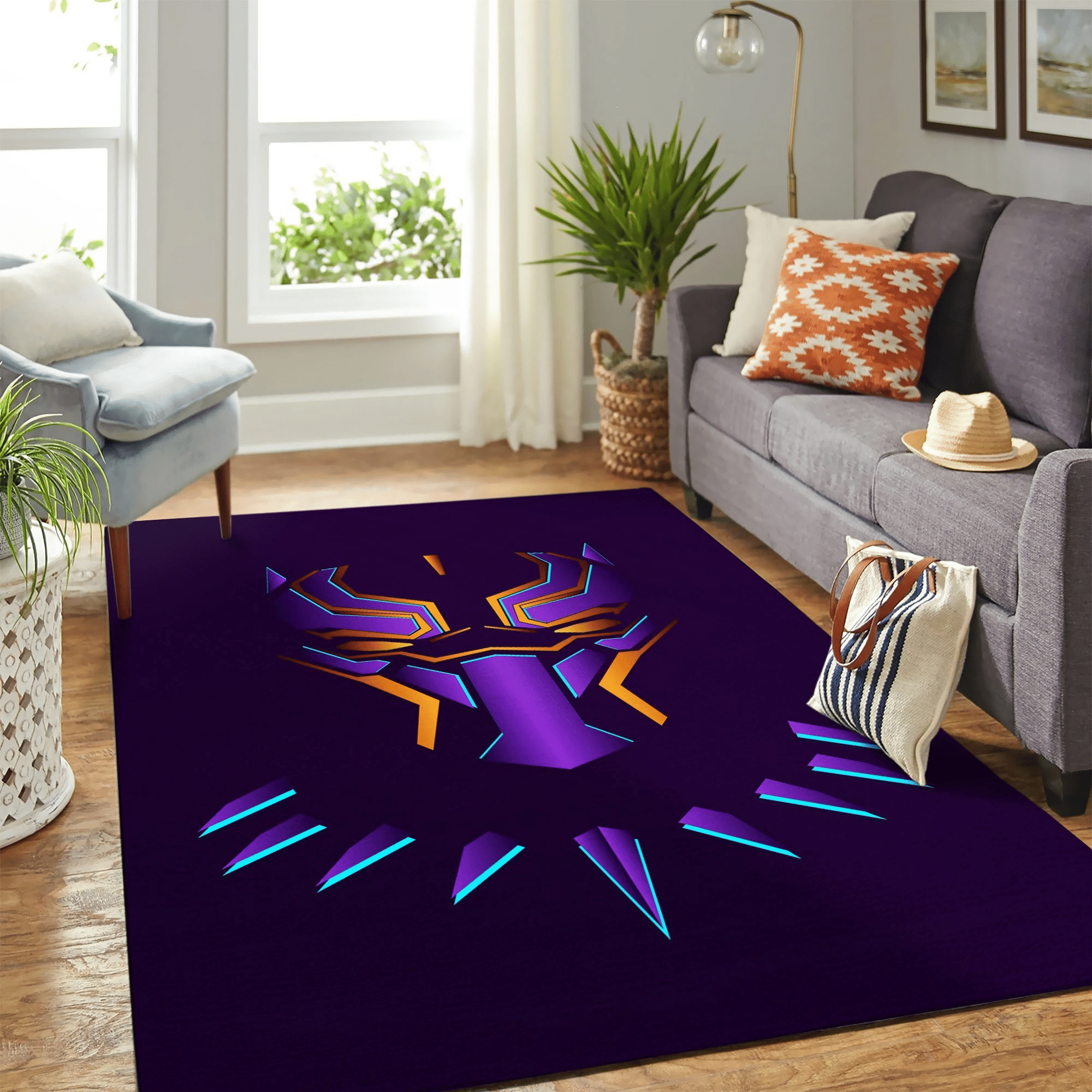 Black Panther Carpet Floor Area Rug Chrismas Gift - Indoor Outdoor Rugs