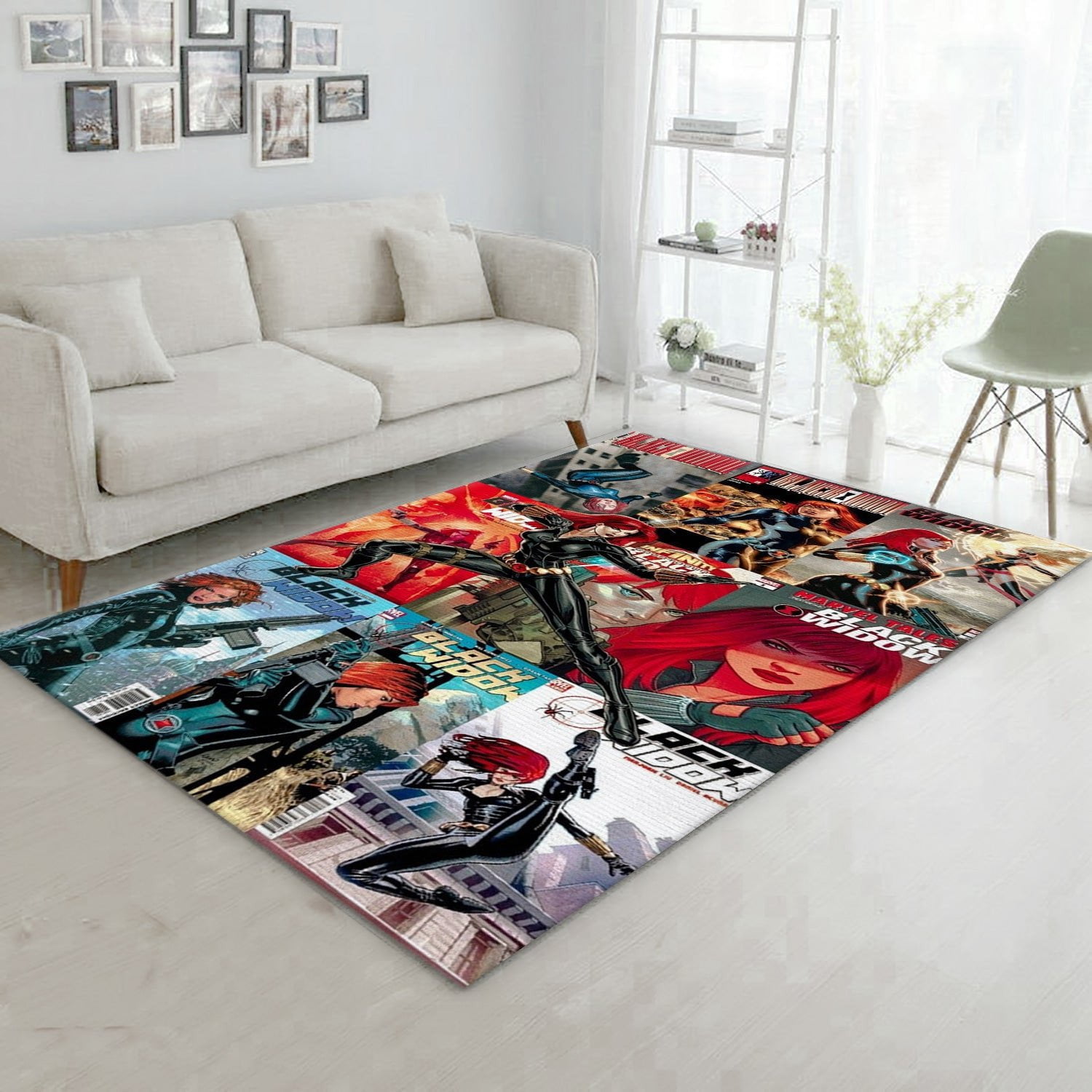 Black Widow Comic Area Rug