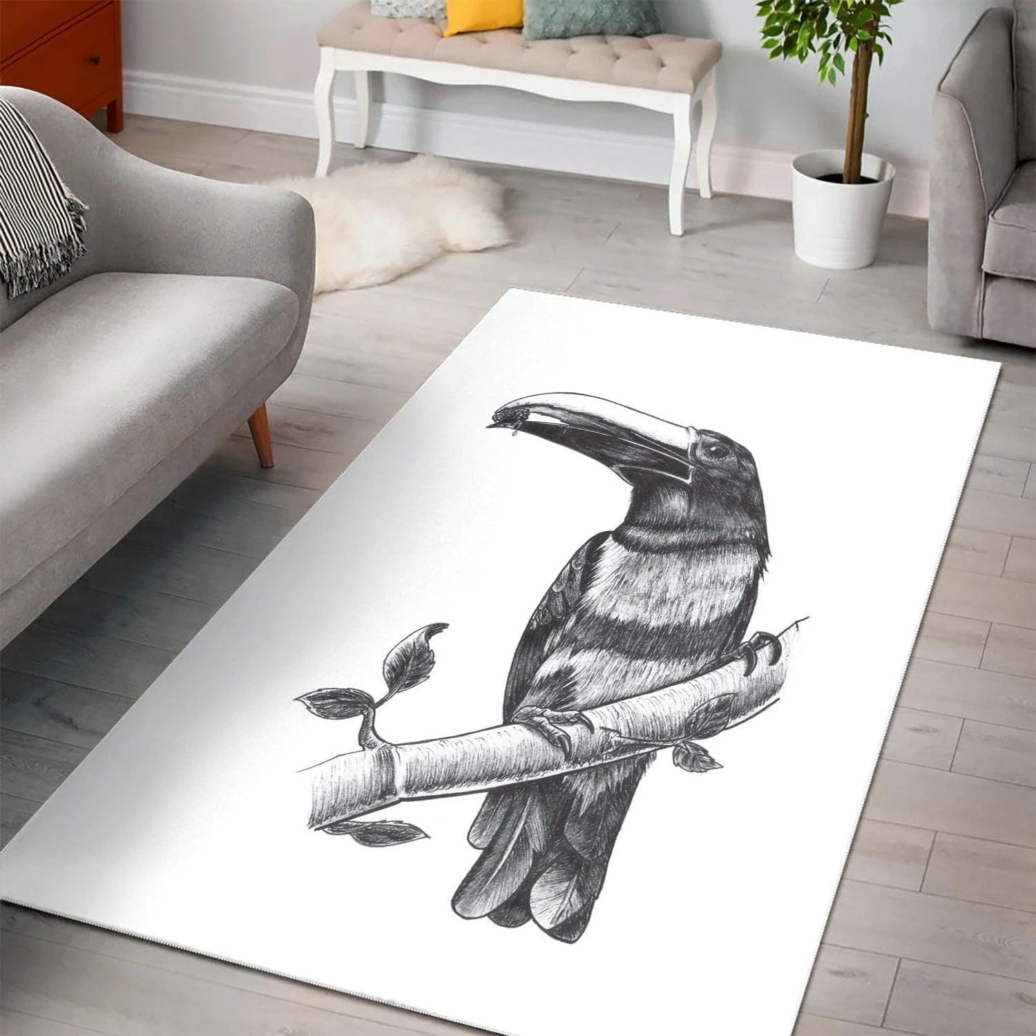 Blacknecked Aracari  Area Rug