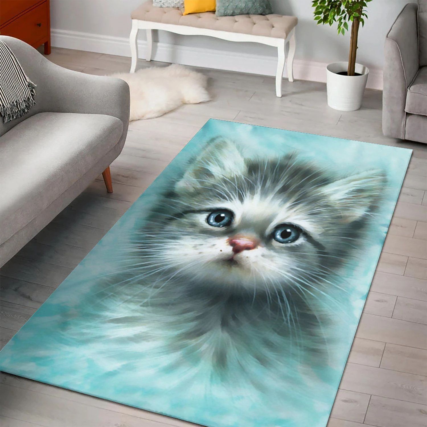 Blue Eyed Kitten  Carpet Living Room