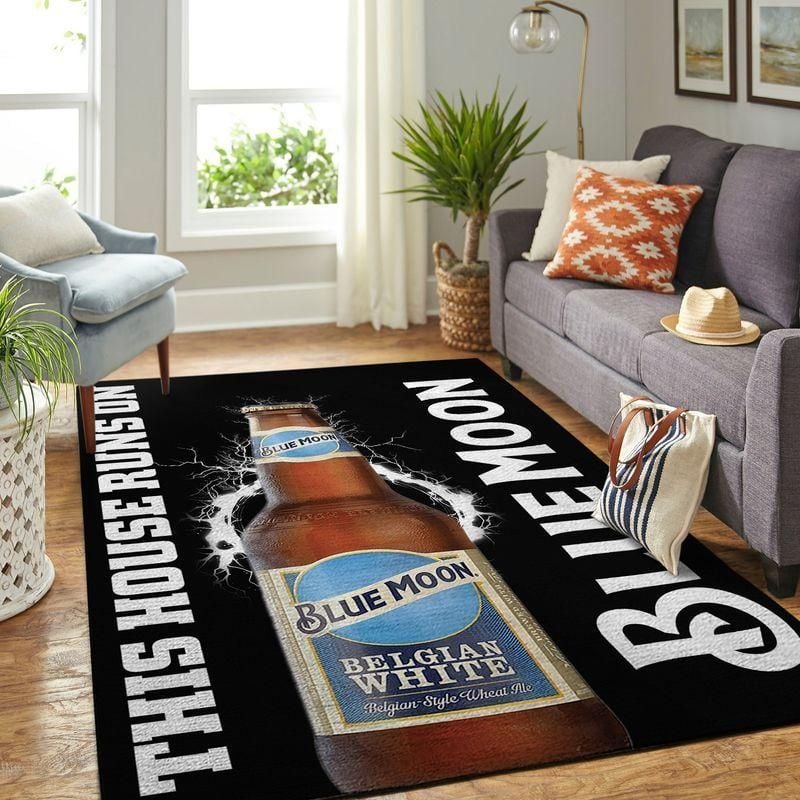 Blue Moon This House Runs On Rug Room Carpet Custom Area Floor Home Decor - Indoor Outdoor Rugs