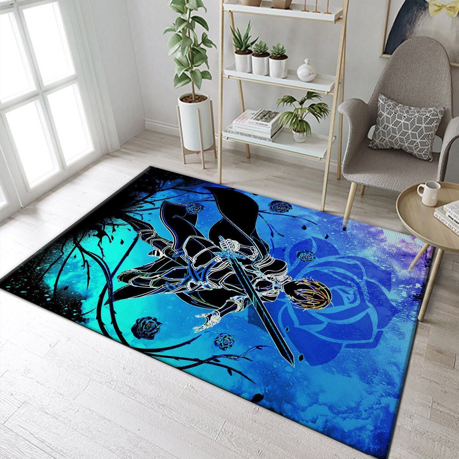 Blue Rose Soul Area Rug For Christmas