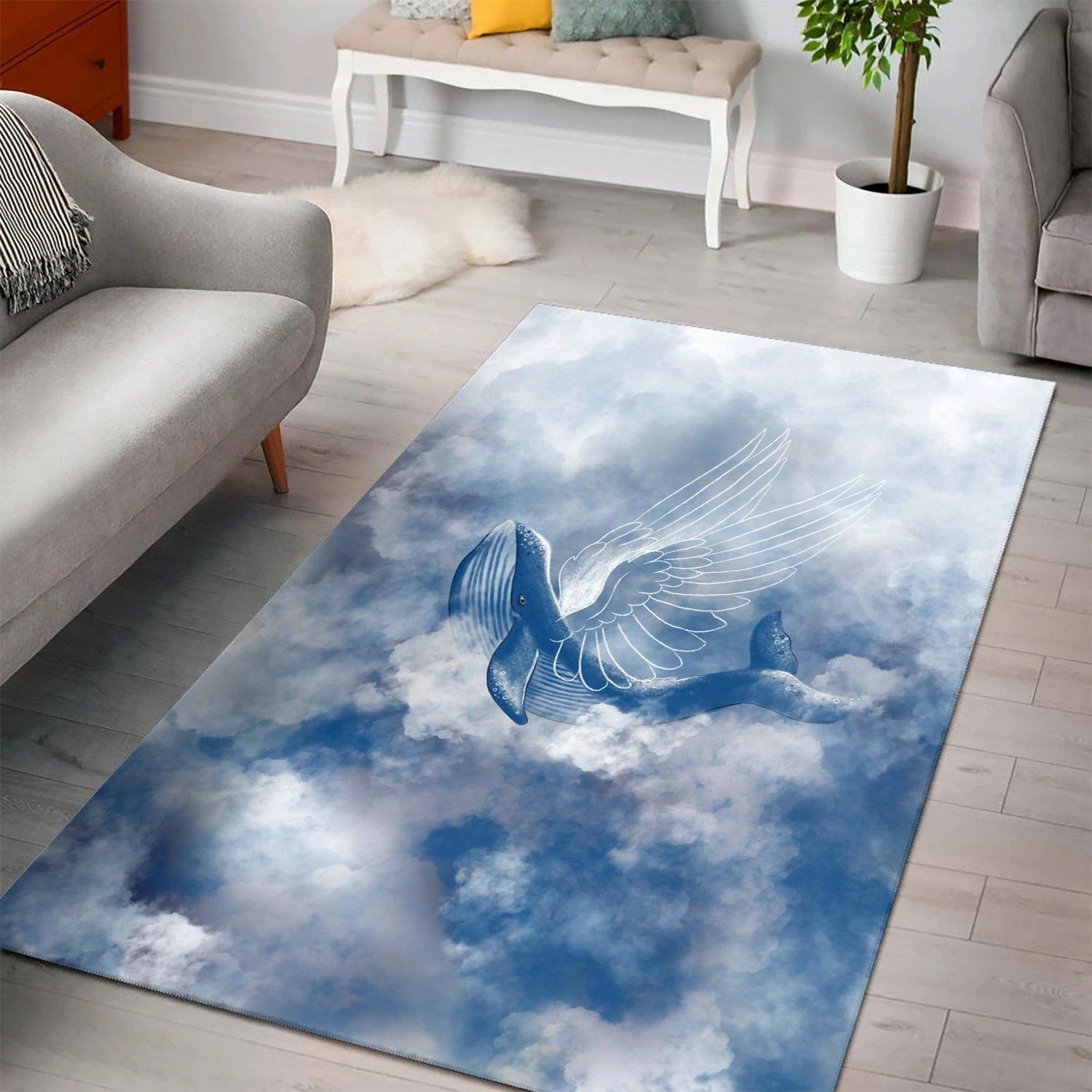 Blue Whale Dream Carpet Living Room, Room Decor, Floor Decor Home Decor - Indoor Outdoor Rugs