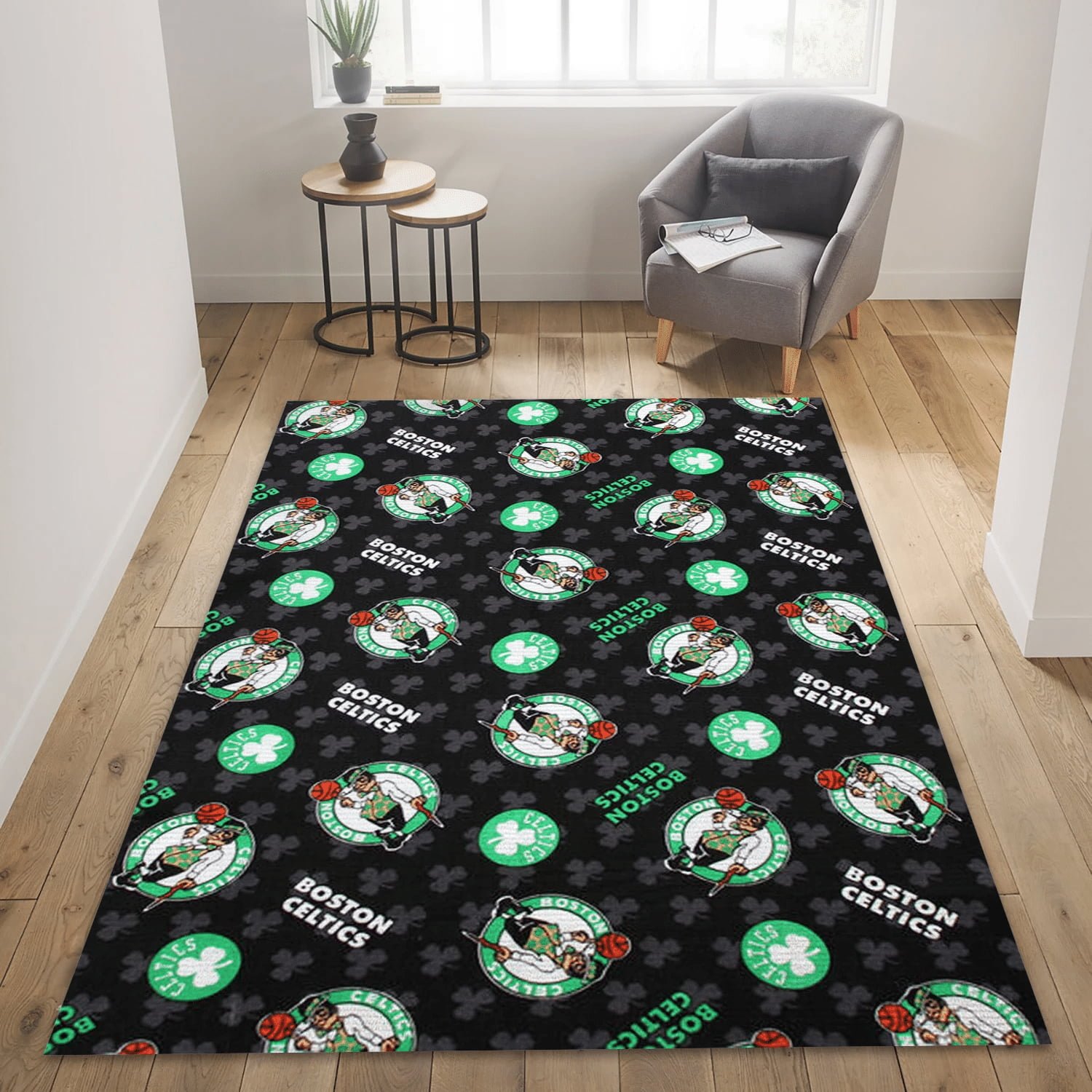 Boston Celtics Patterns 3 Reangle Area Rug